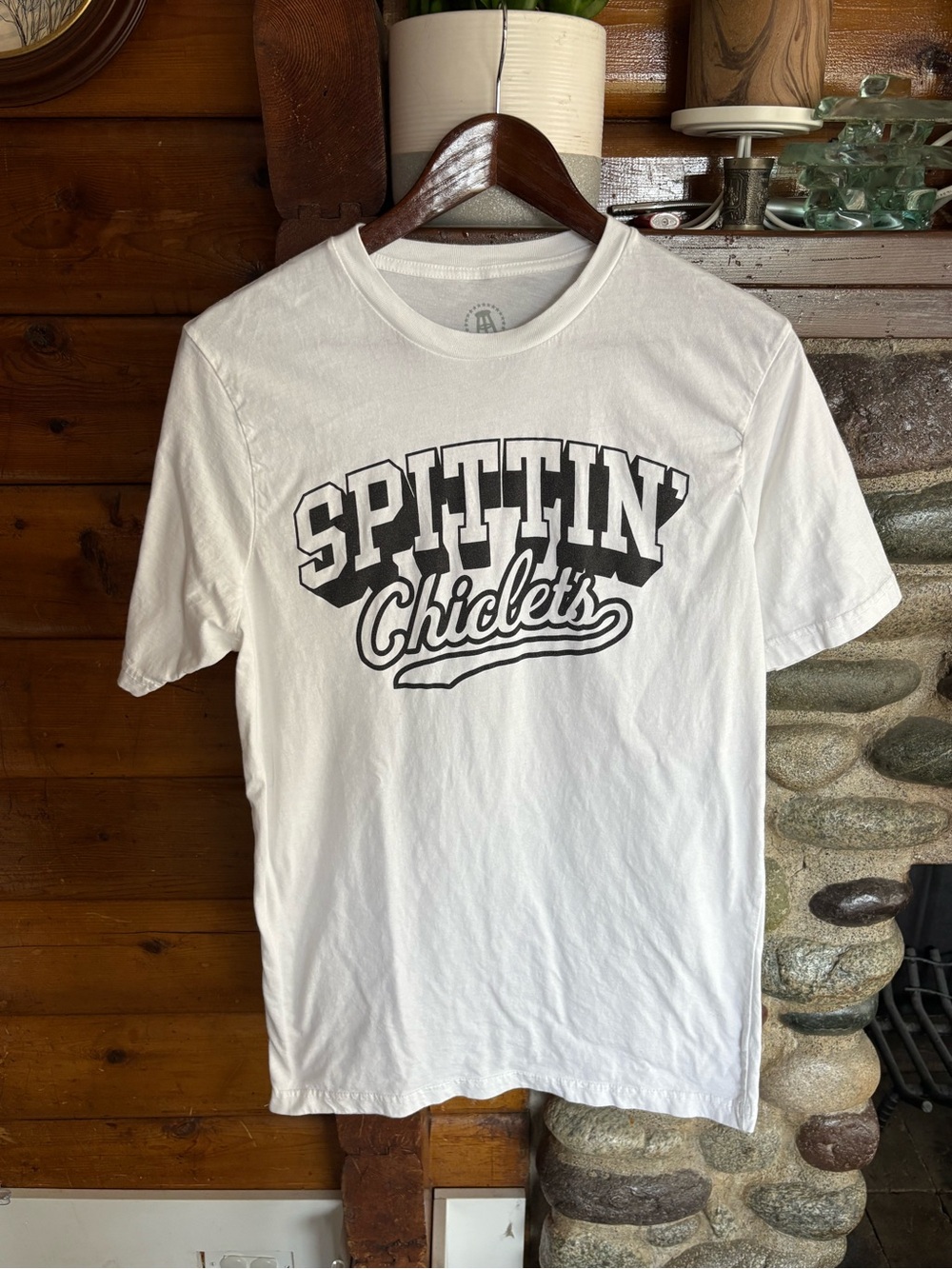 Spittin’ Chiclets Barstool Sports Mens Hockey Graphic Tee White Black L